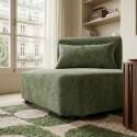 Fauteuil d'angle pour canapé modulable en tissu avec coussin