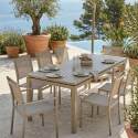 Table de jardin extensible en aluminium 180/240x90 cm et 8 chaises en textilène
