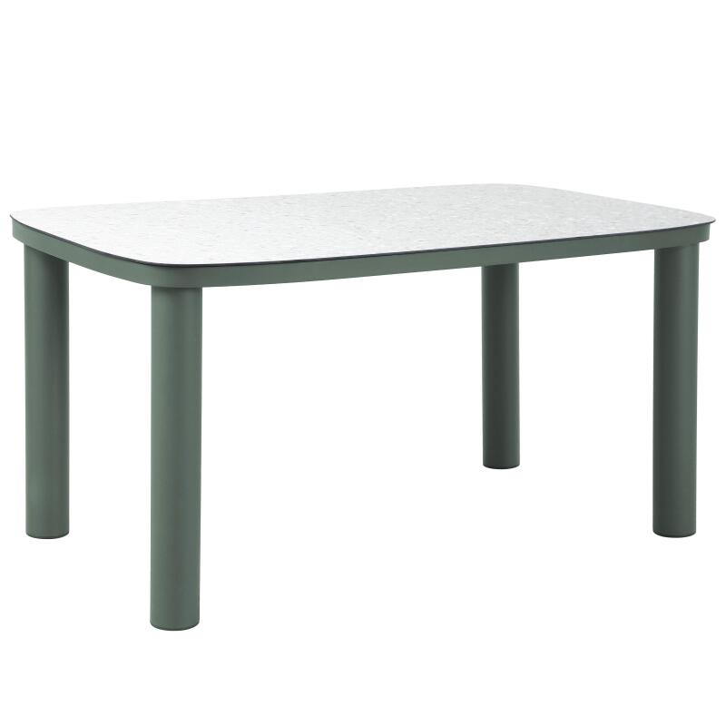 Table de jardin structure en aluminium 6 personnes 150x90 cm