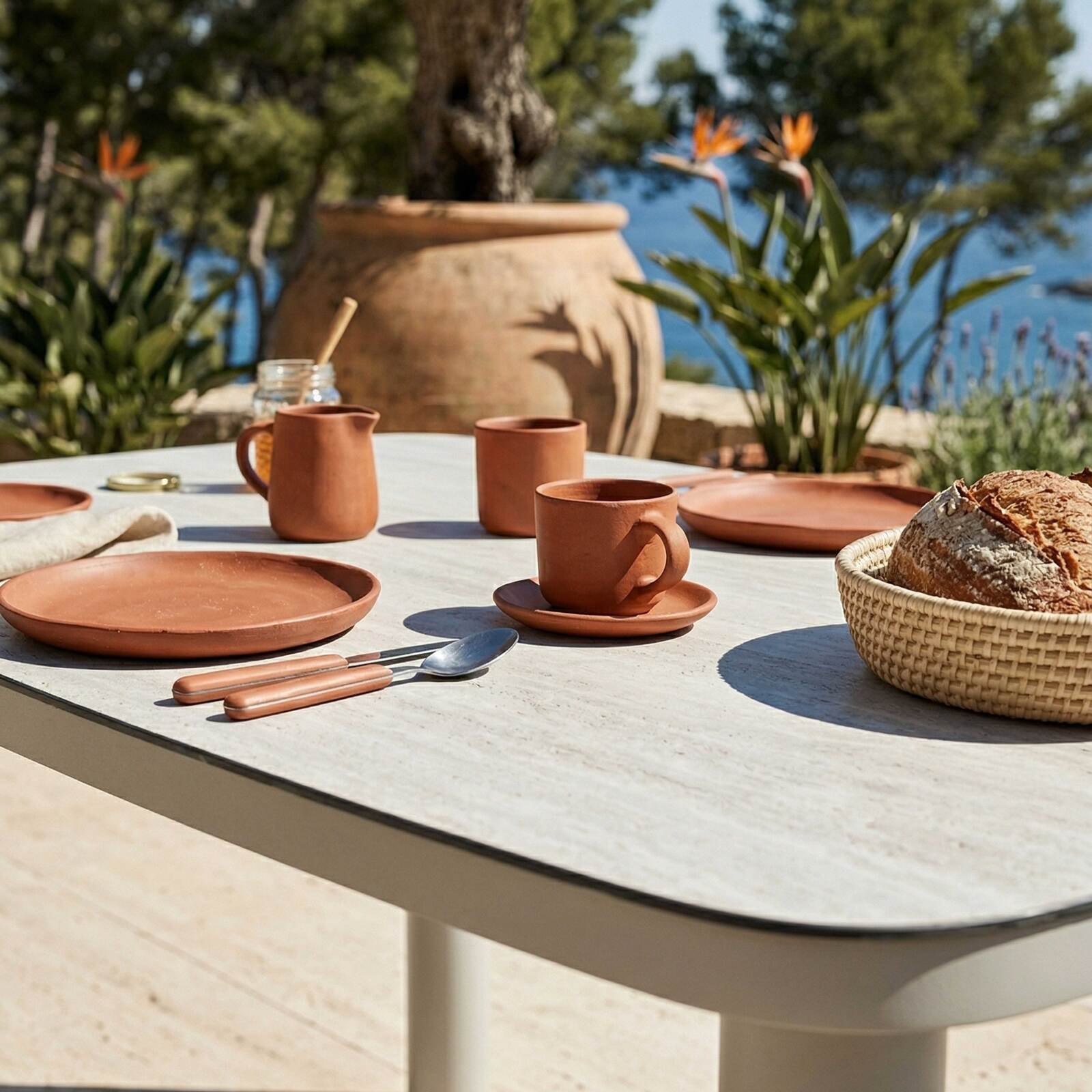 Table de jardin structure en aluminium 6 personnes 150x90 cm