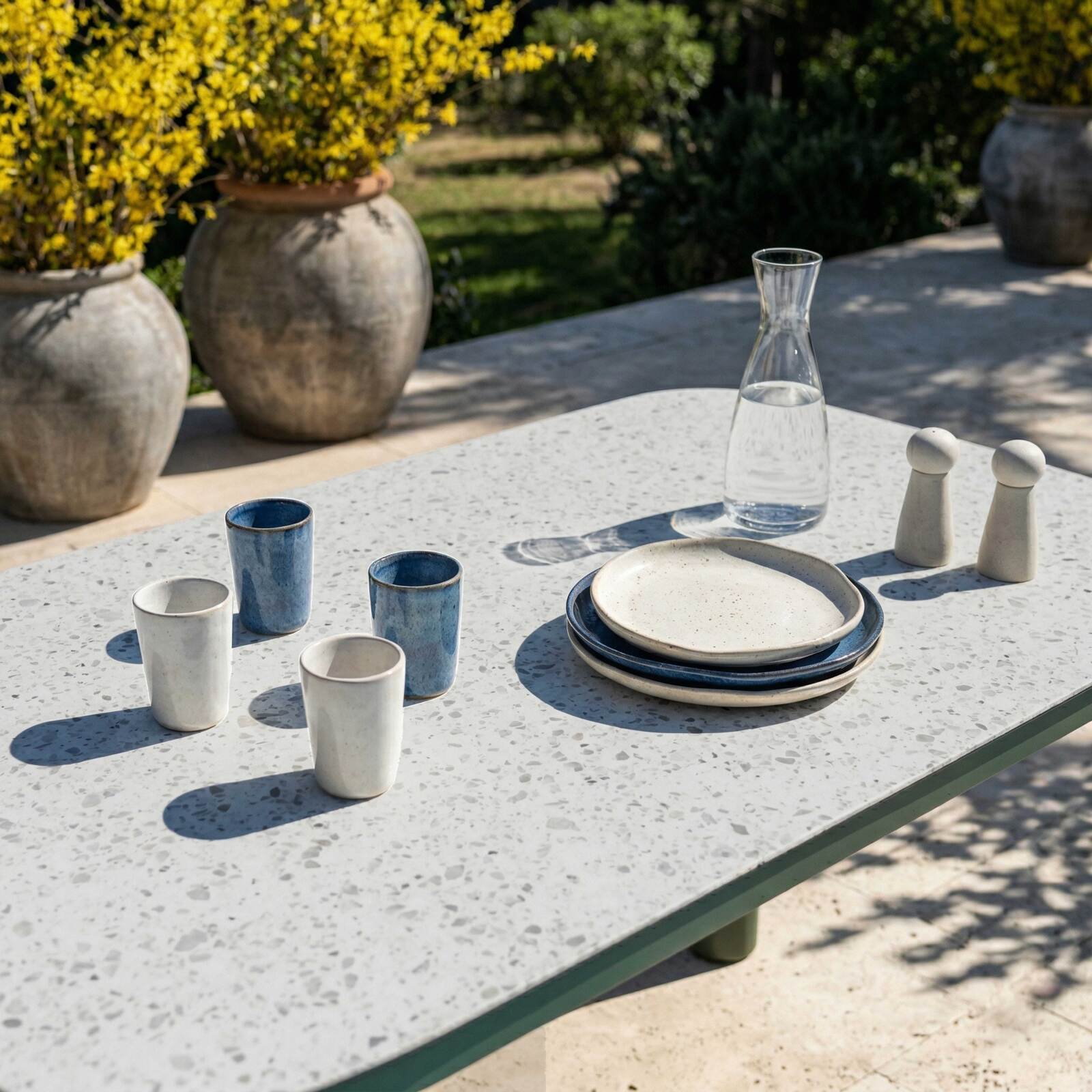 Table de jardin structure en aluminium 6 personnes 150x90 cm