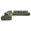 Canapé modulable d'angle 7 places en tissu avec coussins