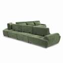 Canapé modulable d'angle 7 places en tissu avec coussins