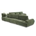 Canapé modulable d'angle 7 places en tissu avec coussins