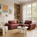 Canapé modulable d'angle 3 places en tissu avec coussins dossier ajustable