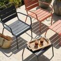 Fauteuils de jardin bas en métal et repose-pieds dépareillés - Lot de 2