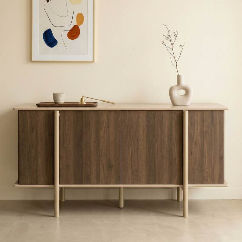 Buffet effet bois 4 portes 180 cm (3/7)