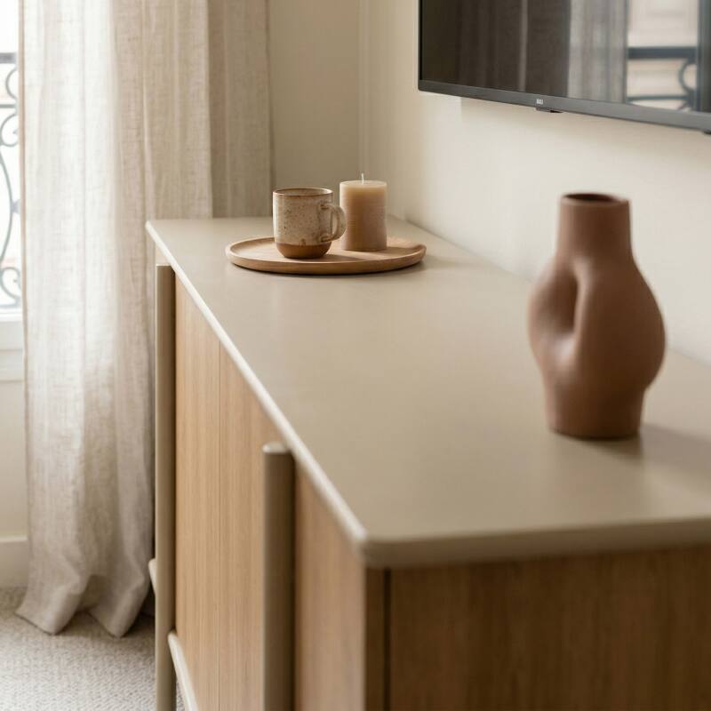 Buffet effet bois 4 portes 180 cm (3/7)