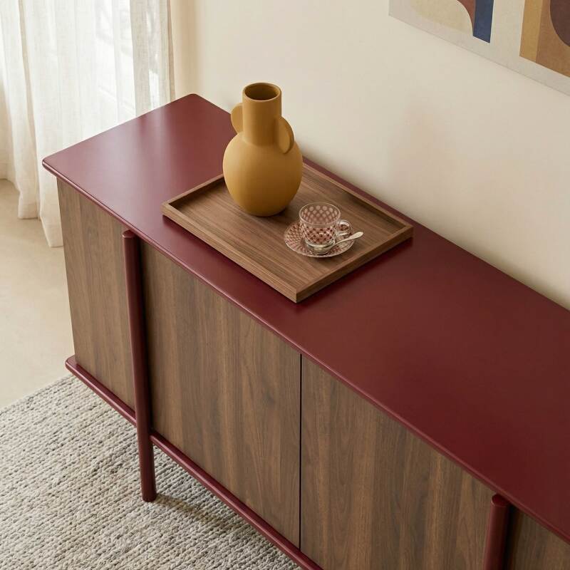 Buffet effet bois 4 portes 180 cm (3/7)