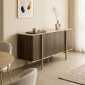 Buffet effet bois 4 portes 180 cm