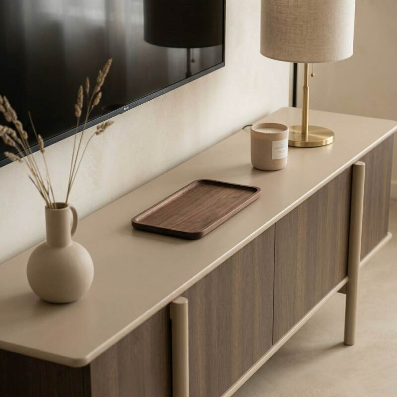 Meuble TV effet bois 180 cm (2/7)