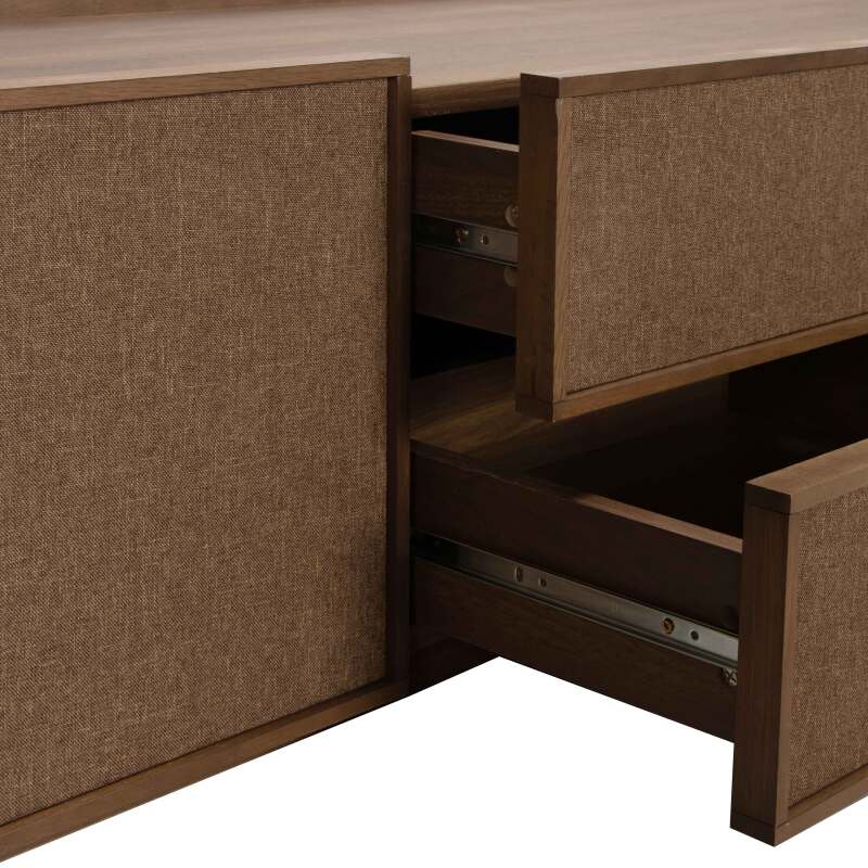 Meuble TV effet bois 150 cm en tissu style scandinave (8/9)