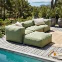 Salon de jardin modulable 4 places avec 1 chauffeuse, 2 fauteuils d'angle et 1 pouf