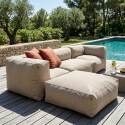 Salon de jardin modulable 4 places avec 1 chauffeuse, 2 fauteuils d'angle et 1 pouf