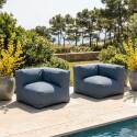 Salon de jardin modulable 2 places avec 2 fauteuils d'angle