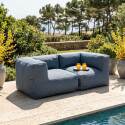 Salon de jardin modulable 2 places avec 2 fauteuils d'angle