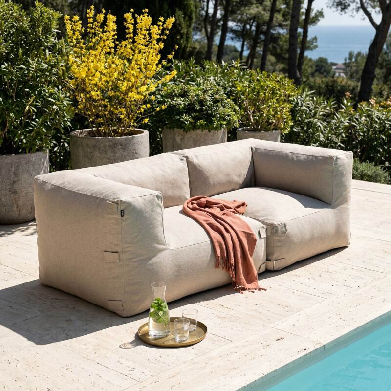 Salon de jardin modulable 2 places avec 2 fauteuils d'angle