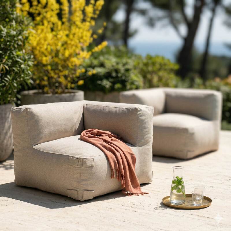 Salon de jardin modulable 2 places avec 2 fauteuils d'angle (3/7)