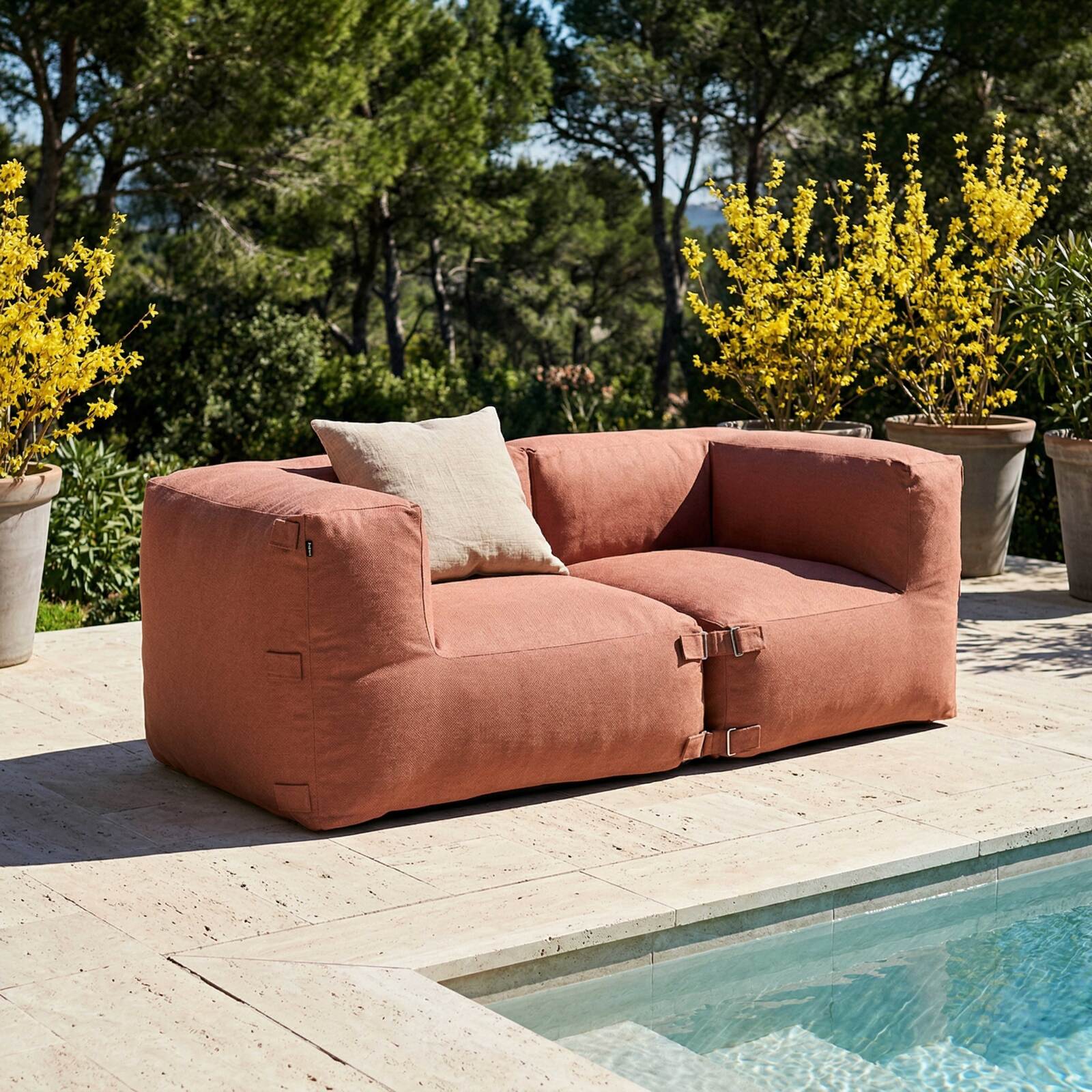 Salon de jardin modulable 2 places avec 2 fauteuils d'angle