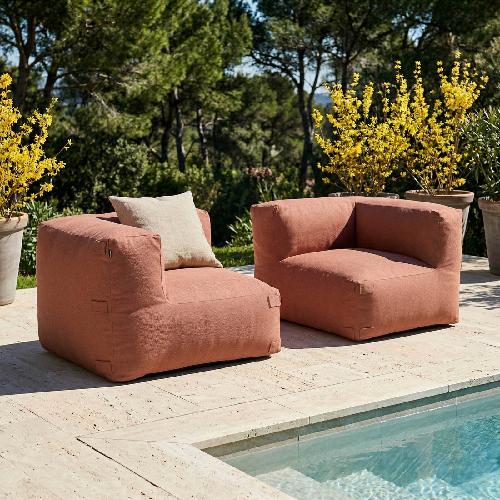 Salon de jardin modulable 2 places avec 2 fauteuils d'angle