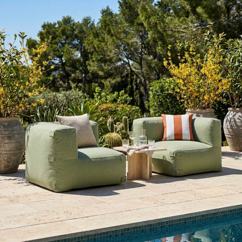 Salon de jardin modulable 2 places avec 2 fauteuils d'angle (4/7)
