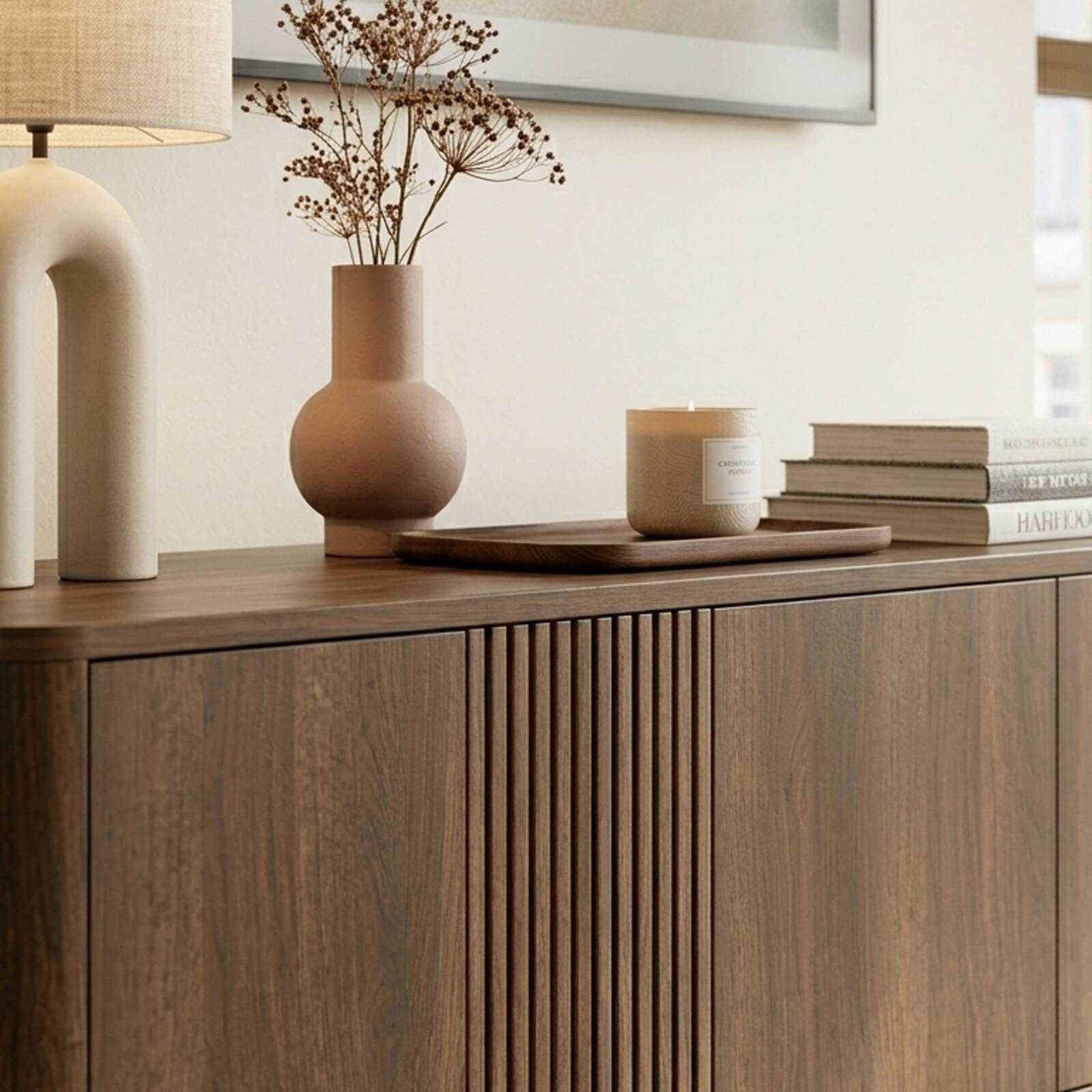 Meuble TV effet bois 150 cm