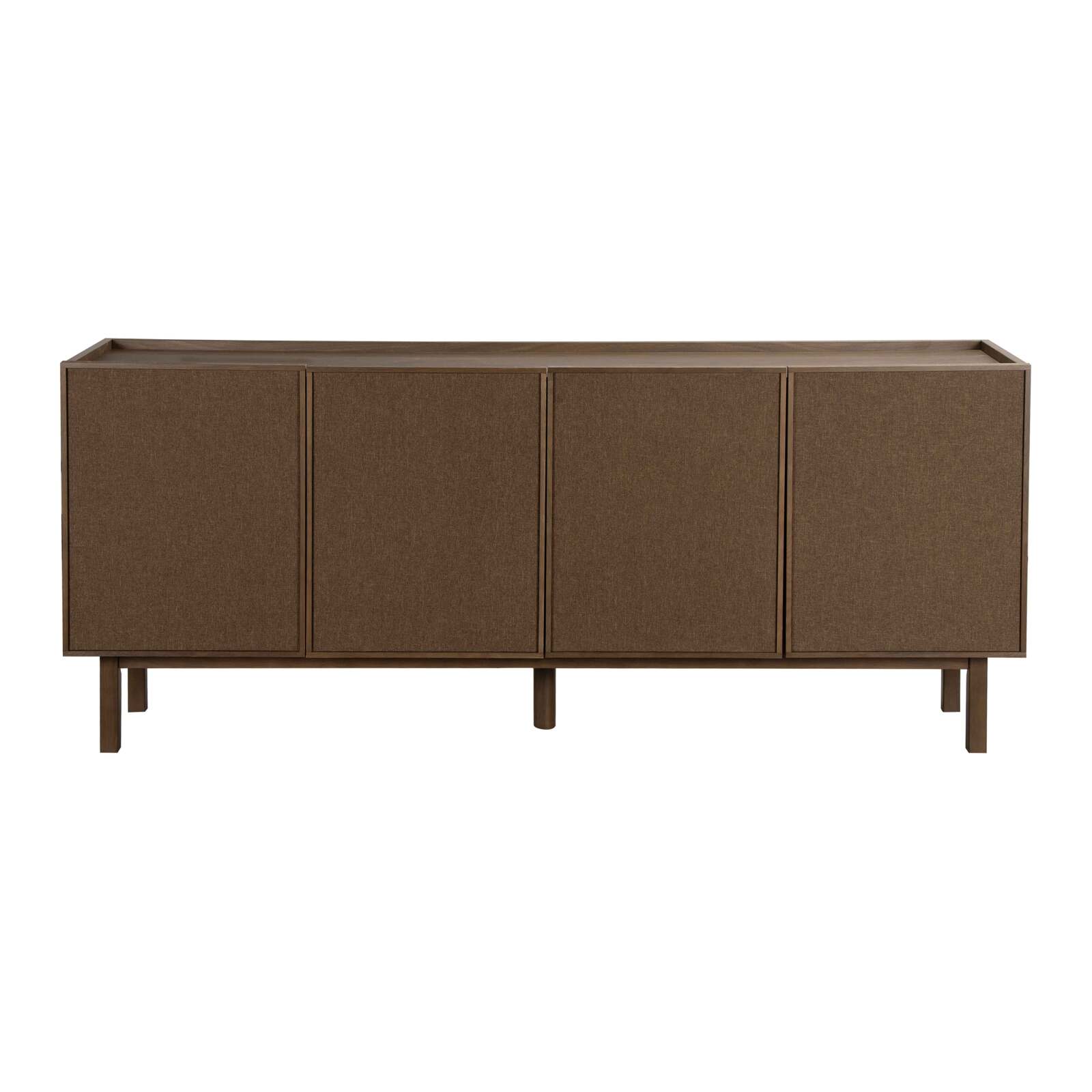 Buffet effet bois et tissu 4 portes 180 cm style scandinave