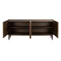Buffet effet bois et tissu 4 portes 180 cm style scandinave