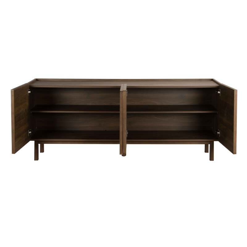 Buffet effet bois et tissu 4 portes 180 cm style scandinave (5/8)