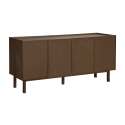 Buffet effet bois et tissu 4 portes 180 cm style scandinave