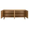 Buffet effet bois et tissu 4 portes 180 cm style scandinave