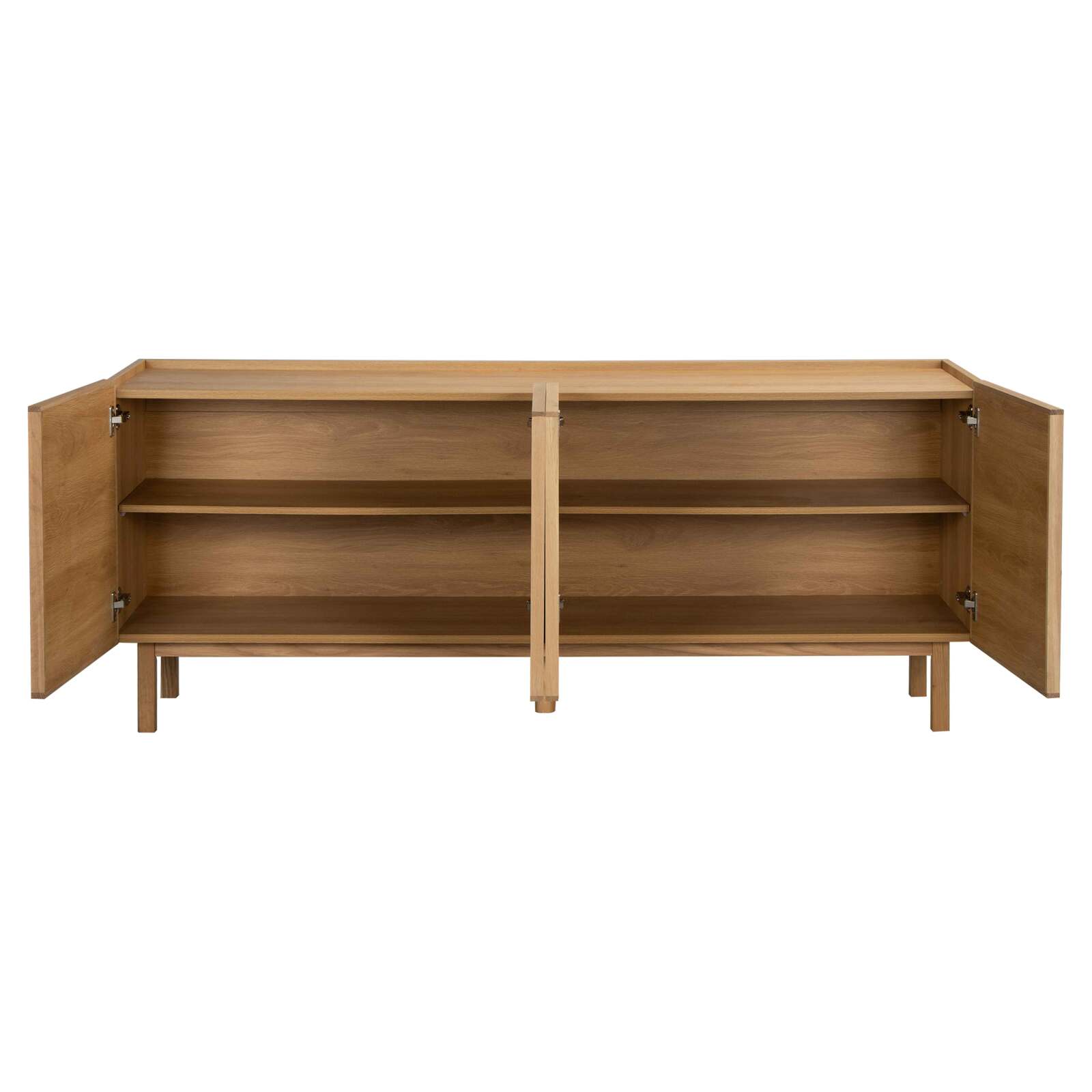 Buffet effet bois et tissu 4 portes 180 cm style scandinave
