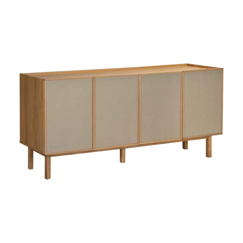 Buffet effet bois et tissu 4 portes 180 cm style scandinave