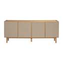 Buffet effet bois et tissu 4 portes 180 cm style scandinave