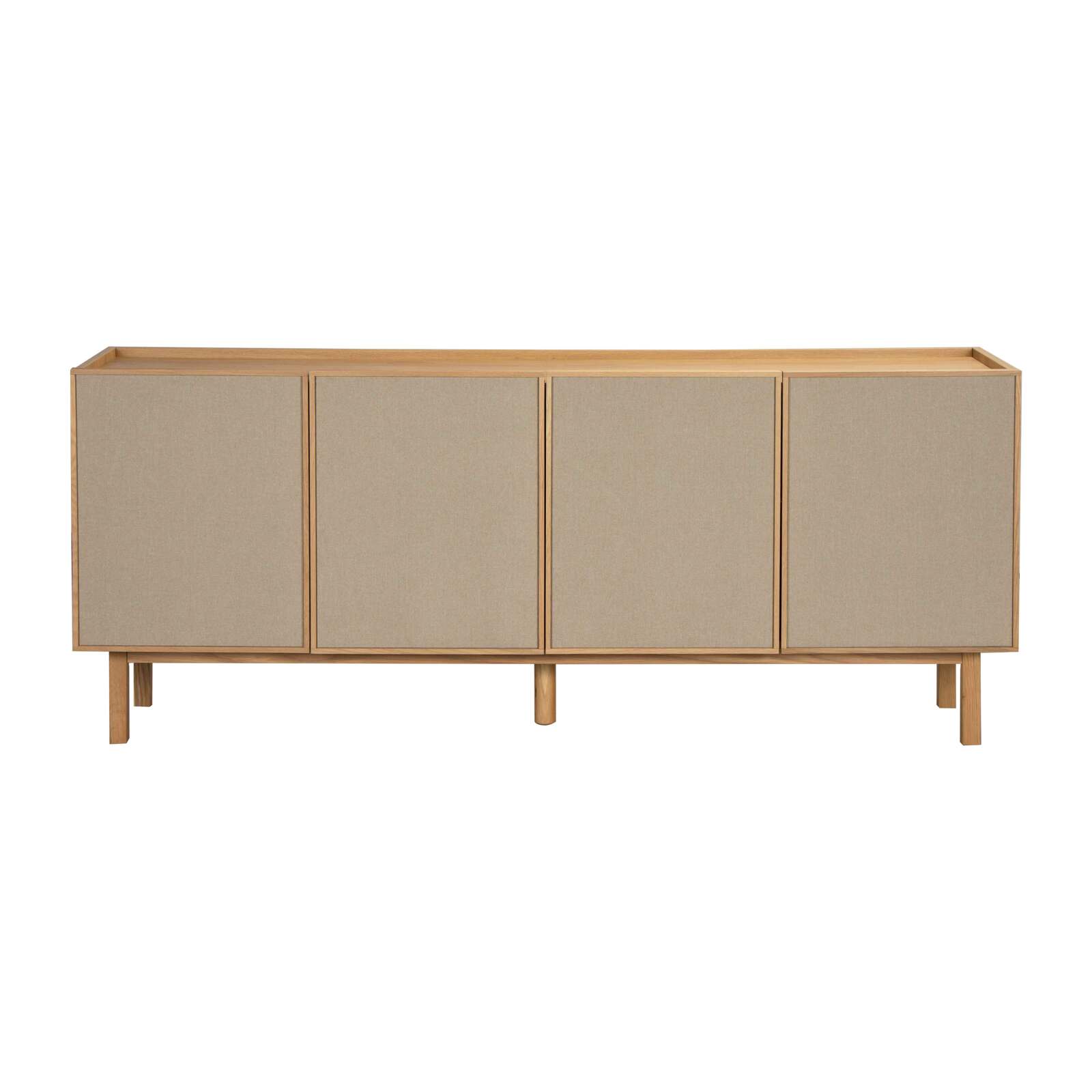 Buffet effet bois et tissu 4 portes 180 cm style scandinave