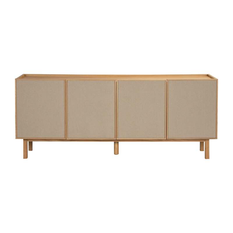 Buffet effet bois et tissu 4 portes 180 cm style scandinave (5/9)