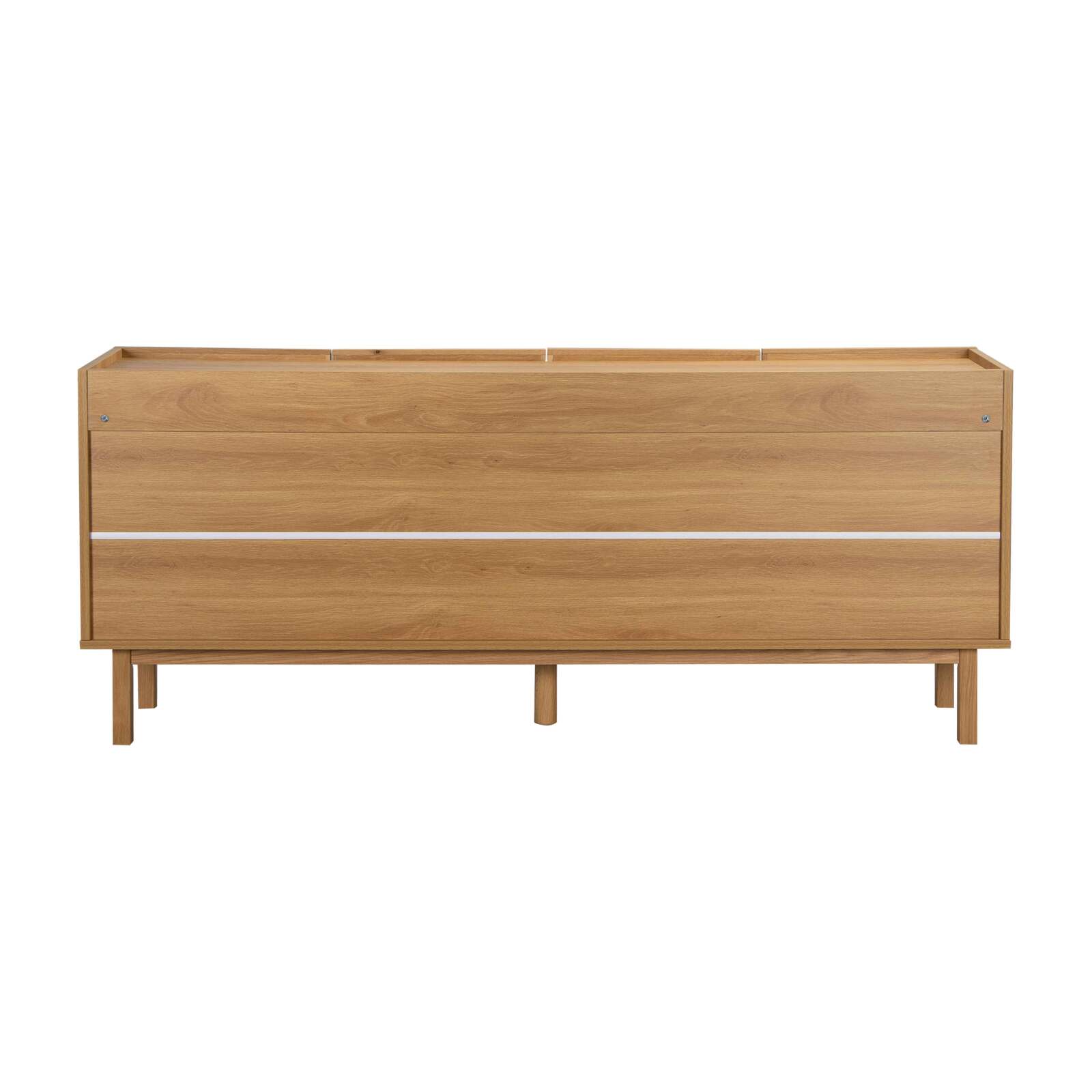 Buffet effet bois et tissu 4 portes 180 cm style scandinave
