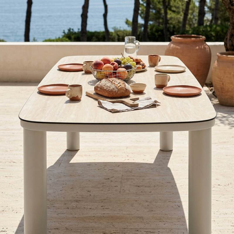 Table de jardin structure en aluminium 8 personnes 213x90 cm (2/7)