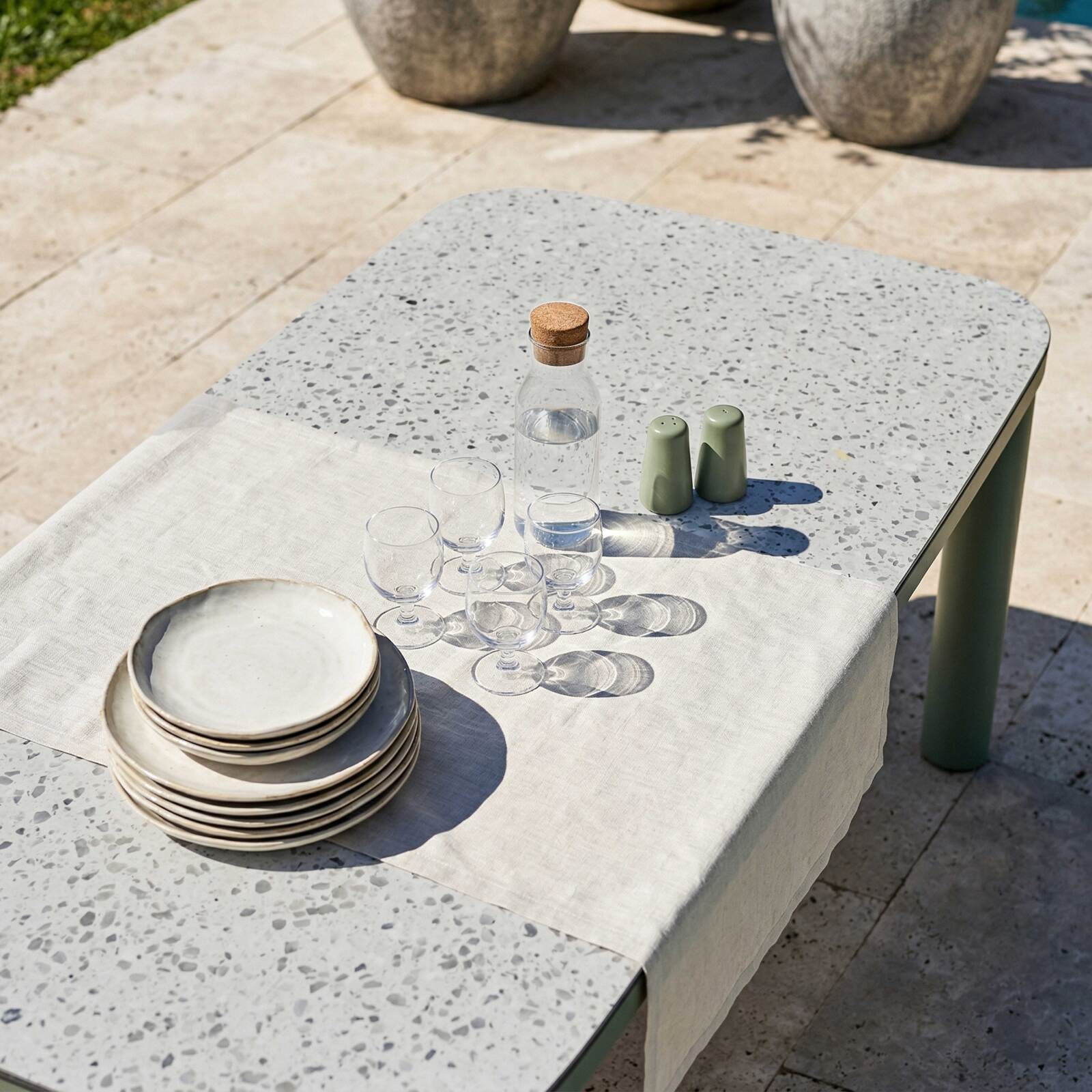 Table de jardin structure en aluminium 8 personnes 213x90 cm