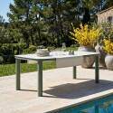 Table de jardin structure en aluminium 8 personnes 213x90 cm