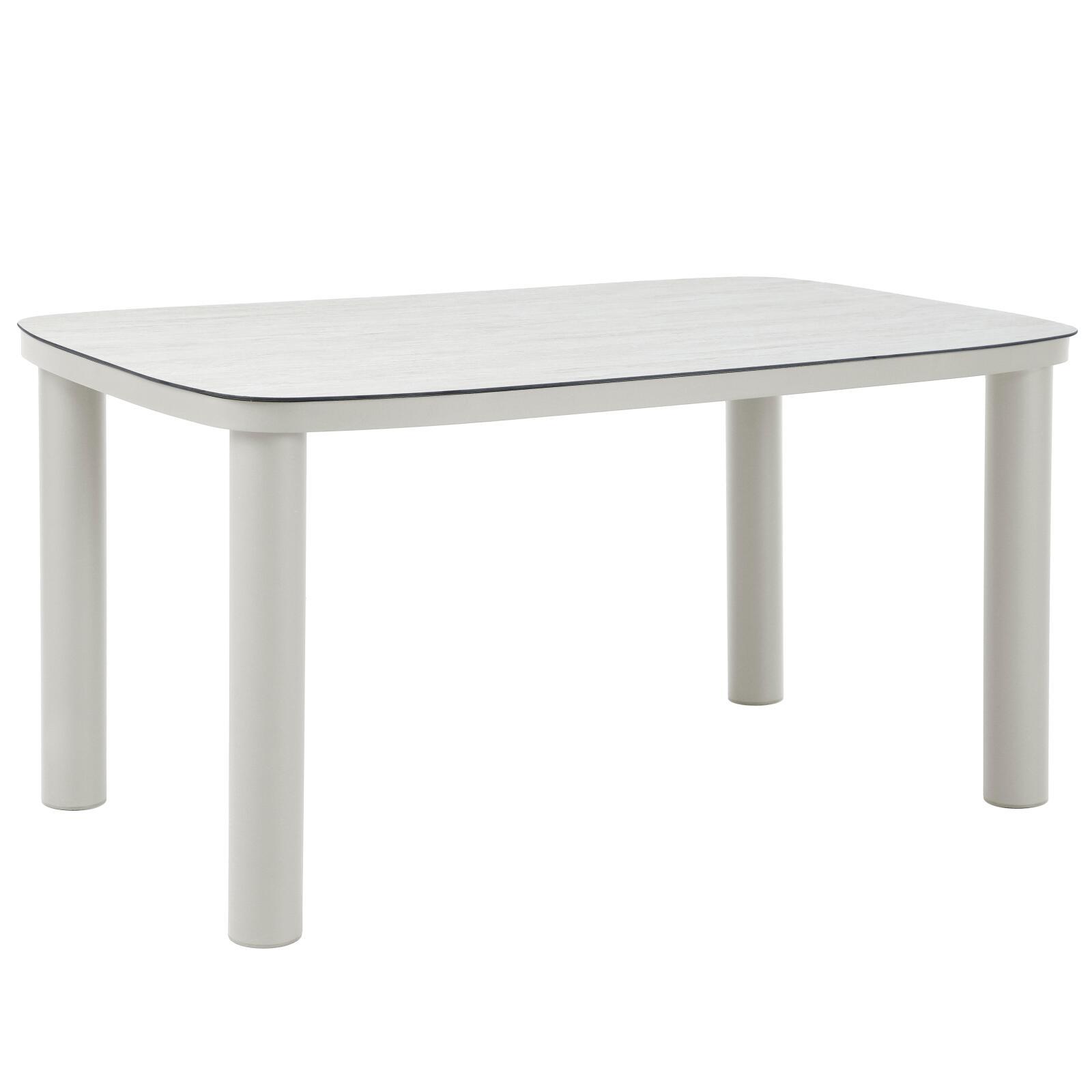 Table de jardin structure en aluminium 150x90 cm et 6 chaises en textilène