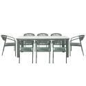 Table de jardin structure en aluminium 8 personnes 213x90 cm et 8 chaises en textilène