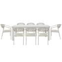 Table de jardin structure en aluminium 8 personnes 213x90 cm et 8 chaises en textilène