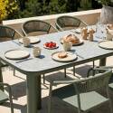 Table de jardin structure en aluminium 8 personnes 213x90 cm et 8 chaises en textilène