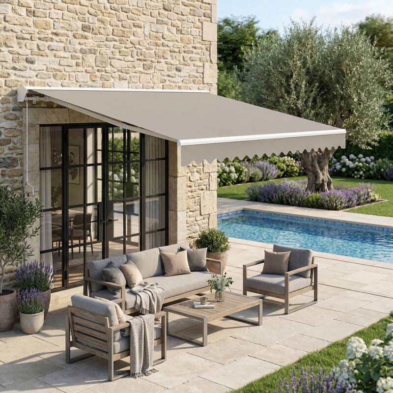 Store banne manuel avec coffre semi-intégral 2,50x2 m