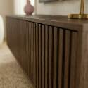 Meuble TV suspendu effet bois clair 120 cm style scandinave