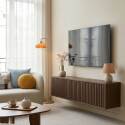 Meuble TV suspendu effet bois clair 120 cm style scandinave