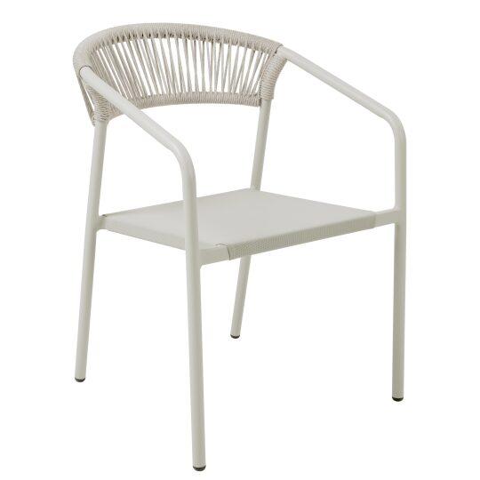 Chaise de jardin en aluminium et rotin synthétique avec accoudoirs | Oviala