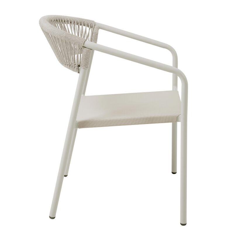 Chaise de jardin en aluminium et rotin synthétique avec accoudoirs (5/7)