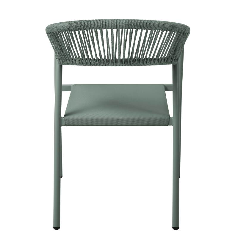 Chaise de jardin en aluminium et rotin synthétique avec accoudoirs (6/7)